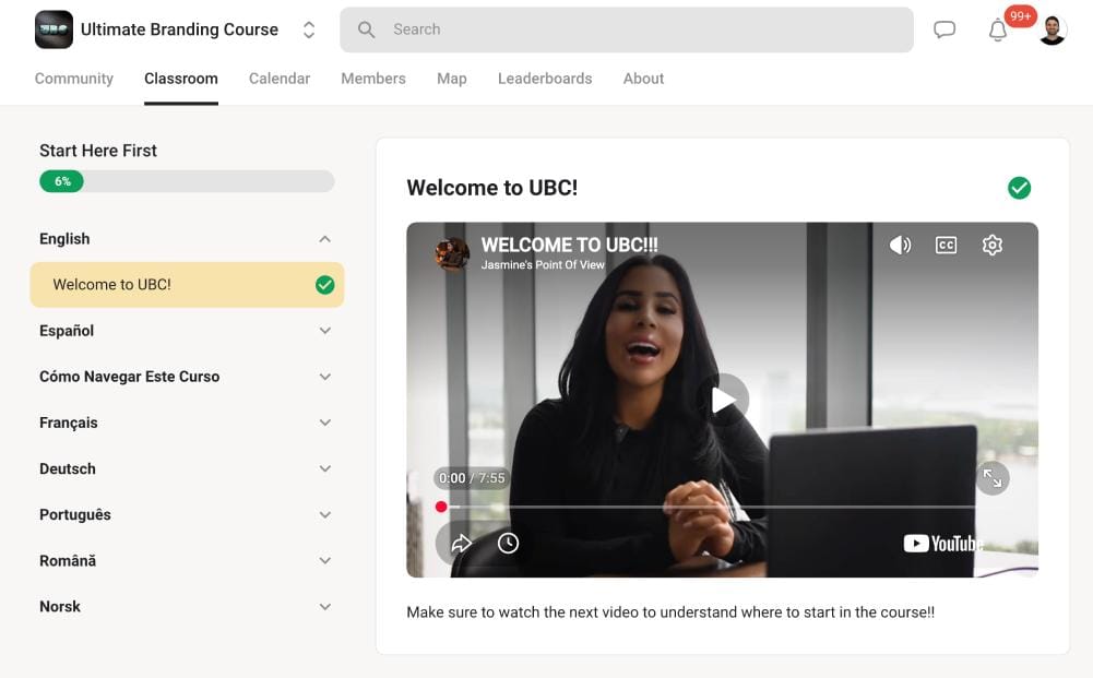 The UBC Course contents